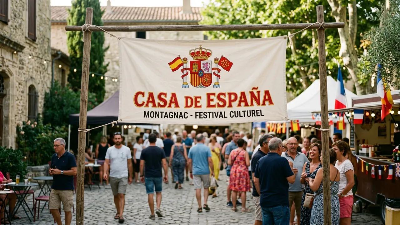 Bannière officielle et symbole d'engagement de CASA DE ESPANA lors d'une rencontre citoyenne